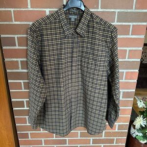 Eddie Bauer brown plaid cotton shirt. Size XXL